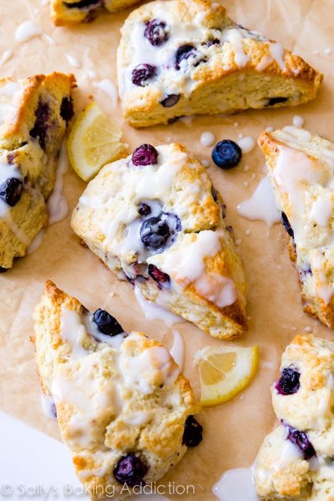 Alex Guarnaschelli Scones, Scones Self Rising Flour Recipe, Blueberry Scones With Sour Cream, Lemon Blueberry Scones, Blueberry Lemon Scones, Blueberry Scones Recipe, Scone Recipes, Hot Cross Bun, Lemon Scones