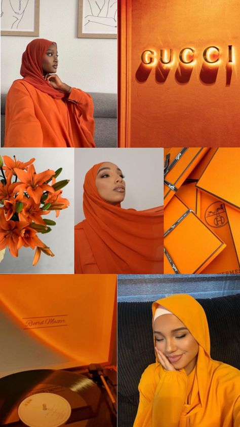 Orange hijab outfit inspo collage Orange Hijab Outfit, Outfit Inspo Collage, Orange Hijab, Inspo Collage, Hijab Outfit, Pretty Nails, Collage, Orange, Outfit Inspo