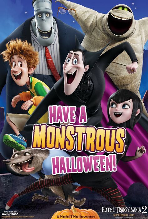 Hotel Transylvania wishes everyone a very Happy Halloween! #HotelTransylvania2 #HotelHalloween Hotel Transylvania 2 Movie, Hotel Transylvania 1, Hotel Transylvania Party, Transylvania Movie, Dracula Hotel Transylvania, Mavis Hotel Transylvania, Hotel Transylvania 2, Animated Movie Posters, Hotel Transylvania