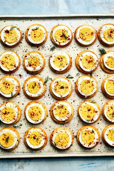 No-Stuff Deviled Eggs Christmas Eve Appetizers, Easy Christmas Appetizers, Holiday Finger Foods, Southern Living Recipes, Popular Appetizers, Easy Finger Food, Bite Size Appetizers, Cheese Straws, Hard Cooked Eggs