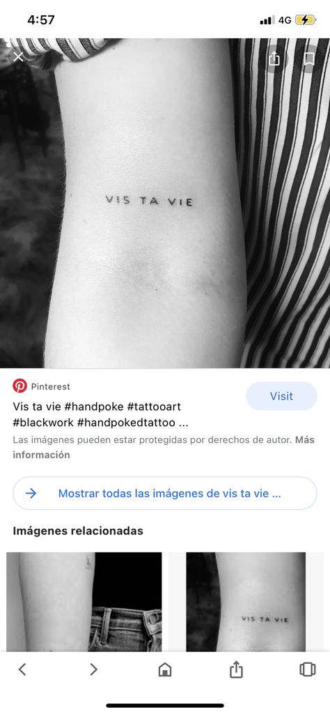 Vis Ta Vie Tattoo Meaning, Vie Ta Vie Tattoo, Fineline Tattoo, Anklet Tattoos, Type Tattoo, Cool Small Tattoos, Line Art Design, Indian Gowns, Little Tattoos