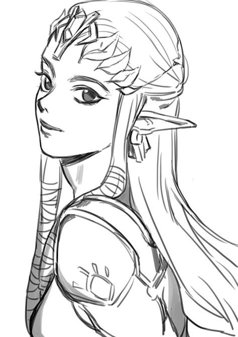 Princess Zelda The Legend Of Legend Of Zelda, Zelda - Zelda Drawing Zelda Drawing, Zelda Tattoo, Princesa Zelda, Zelda Twilight Princess, Zelda Art, Twilight Princess, Arte Sketchbook, 그림 그리기, Legend Of Zelda