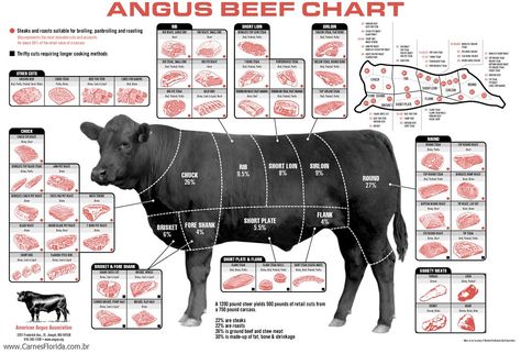 Beef_angus_chart_butcher | Doctoredi | Flickr Beef Cuts Chart, Butcher Diagram, Different Cuts Of Beef, Cow Meat, Meat Art, Meat Butcher, Slow Cooker Stuffed Peppers, Cut Animals, Beef Meat