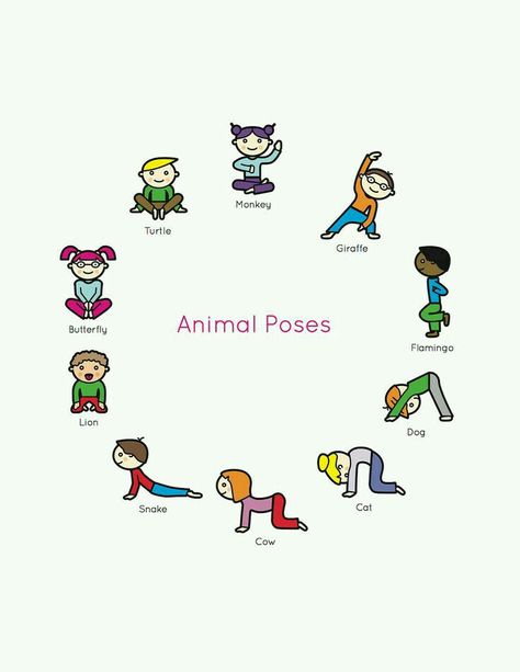 Animal poses Preschool Yoga, Uppfostra Barn, Toddler Yoga, Animal Poses, Tatabahasa Inggeris, Animal Yoga, Childrens Yoga, Instagram Training, Yoga Books