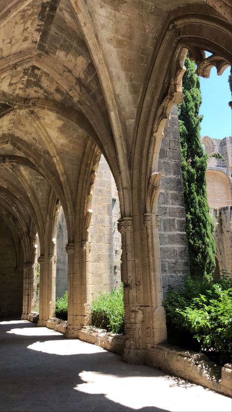 Old Monastery Aesthetic, Monastery Aesthetic, Abandoned Monastery, Medieval Monastery, Dream Place, Book Aesthetics, English Writing, Ancient Art, Cyprus