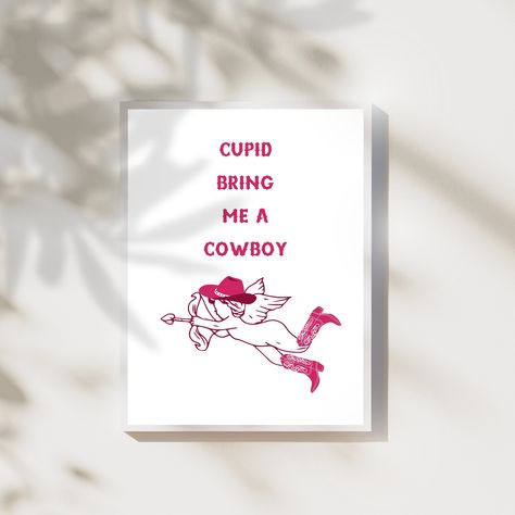 Cupid Bring Me A Cowboy, Cupid Arrow, Valentines Art, Coastal Cowgirl, Rodeo Cowboy, Western Illustration, Western Wall Art, Cowgirl Decor Western Illustration, Cupid Arrow, Cowgirl Decor, For One, Cowgirl Rodeo, Western Wall Art, Cupids Arrow, Western Wall, Rodeo Cowboy