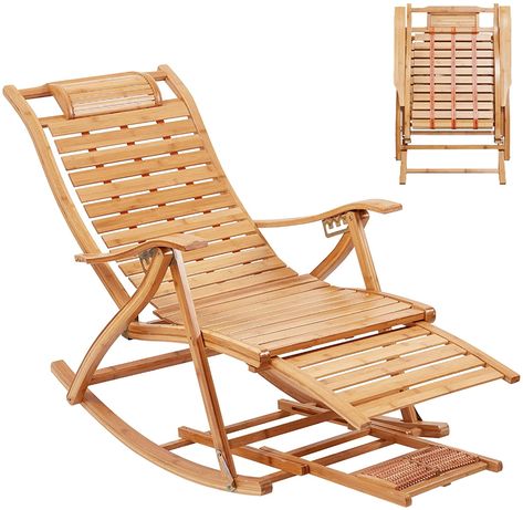 Extra Large Loungers Deck Chair Wood Foldable Recliner Load-Bearing 220KG Sturdy Comfort Bamboo Rocking Chair Ergonomic Patio Chaise Lounge Sun Lounger Garden Deck Chairs Patio Pool Sauna Sunbed: Amazon.co.uk: Garden & Outdoors Weatherproof Outdoor Furniture, Diy Furniture Chair, Folding Rocking Chair, Patio Chaise Lounge, Loungers Chair, Relaxing Chair, Patio Lounge Chairs, Outdoor Balcony, Indoor Chairs