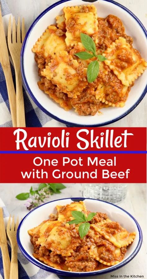 Easy Ground Beef Stew, Frozen Ravioli Recipes, Beef Ravioli Recipe, Meat Ravioli, Mantu Recipe, Ravioli Sauce, Beef Tomato, Easy Ground Beef, Ravioli Recipe