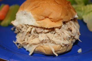 Shredded Turkey Sandwiches - just like the Turkey to Go booth at the MN State Fair.  I think I'll try this with chicken too. Shredded Turkey Sandwiches, Pulled Turkey Sandwiches, Pulled Turkey, Shredded Turkey Recipes, Hot Turkey Sandwiches, Turkey Sandwiches Recipes, State Fair Food, Shredded Turkey, Crockpot Turkey