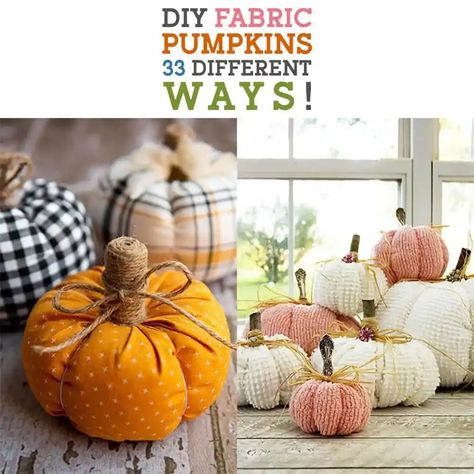 DIY Fabric Pumpkins 33 Different Ways! - The Cottage Market Easy Fabric Pumpkins Diy Free Pattern, How To Make A Cloth Pumpkin, Diy Pumpkins Fabric, Mini Fabric Pumpkins Diy, Making Pumpkins Out Of Fabric, No Sew Pumpkins Diy, Embroidery Hoop Pumpkins, How To Make Cloth Pumpkins, Cloth Pumpkins Diy