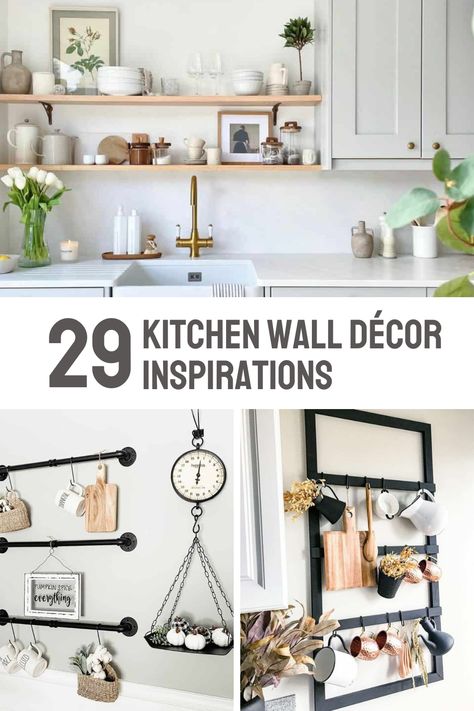 Turn your kitchen into a culinary canvas with wall decor ideas designed to spice up your space and reflect your love for cooking and entertaining. Consider hanging chalkboard menus for a touch of bistro chic, or display your favorite recipe prints as a source of inspiration. Incorporate open shelving to show off a collection of vintage dishware or spice jars, adding both functionality and style. For a personal touch, create a gallery wall featuring food-themed artwork or family photos in the kit Blank Wall Over Kitchen Sink, Wall Above Stove Decor, Wall Decor Above Kitchen Sink, Plain Kitchen Wall Ideas, Large Kitchen Wall Ideas, Kitchen Wall Inspiration, Minimalist Kitchen Wall Decor, How To Decorate Kitchen Walls, Over Sink Wall Decor