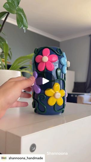 5.4K views · 156 reactions | Turn your empty jars into pretty and functional interior design objects with polymer clay! 🪴@shannoona_handmade has a full tutorial on her YouTube channel for you to follow 🎥#upcycling #art #handmade #jar #create #polymerclay #vase #sculpey #fimo #cernit #das #interiordesign #decor #flowers #clay | British Polymer Clay Guild | Tame Impala · Eventually Flowers Clay, Upcycling Art, Functional Interior, Polymer Clay Kawaii, Empty Jar, Room Wall Painting, Flowers In Jars, Polymer Earrings, Tame Impala