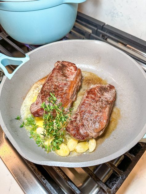 <br/>Pan Seared Steak: How to Cook the Perfect Stove-Top Steak<br/> — Jazz Leaf Steak On Pan, Pan Cooked Steak Stove, Sirloin Steak Stove Top, Best Pan Fried Steak, Steak In Butter On Stove, Steak On Stovetop Without Cast Iron, How To Cook Perfect Steak, How To Cook A Filet Mignon Stove, Steak Cooked On Stove Top