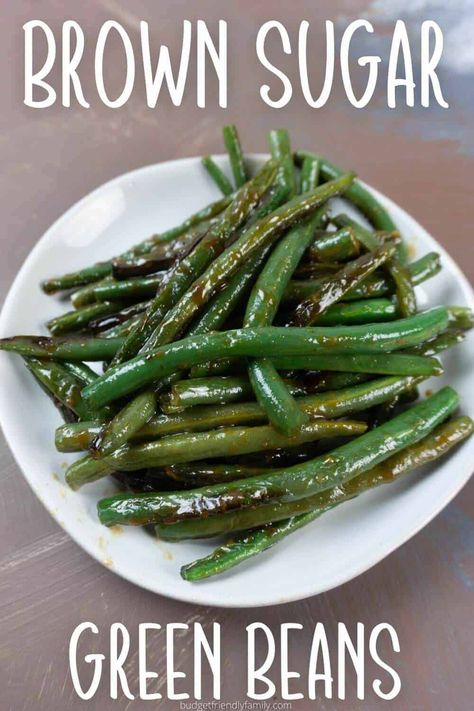 Essen, Sweet Green Bean Recipes, Green Beans With Brown Sugar, Brown Sugar Green Beans, Oven Green Beans, Sweet Green Beans, Soy Sauce Green Beans, Easy Green Bean Recipes, Fresh Green Bean Recipes