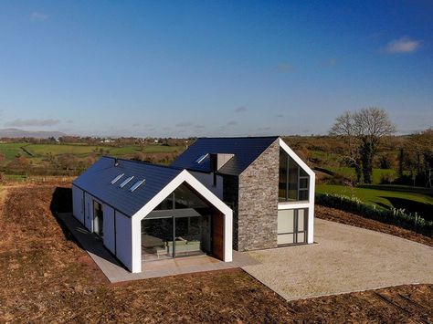 Self Build Houses Ireland, Scandinavian Barn House, Contemporary Bungalow, House Designs Ireland, House Extension Plans, Self Build, Bungalow Design, Bungalow House, Barn Style House