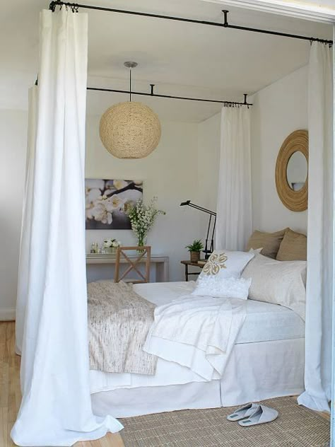 Bedrooms For Couples, Canopy Bed Diy, Canopy Bed Curtains, Canopy Bedroom, Diy Canopy, Coastal Bedrooms, Romantic Bedroom, Bed Canopy, Perfect Bedroom