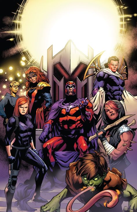 The Brotherhood of Mutants was a group dedicated to the cause of mutant superiority over humans. Throughout its various incarnations, the Brotherhood's agenda gravitated towards either subjugating the human race to the will of mutants or eradicating humanity altogether. Magneto formed the original Brotherhood of Evil Mutants, including Astra, Toad, Quicksilver, Scarlet Witch, and Mastermind, shortly after the public debut of the X-Men. After a falling out with Astra that led to her quitting... Brotherhood Of Mutants, Brotherhood Of Evil Mutants, Arte Nerd, Marvel Database, Comic Book Artwork, Marvel Villains, Marvel Comic Universe, Uncanny X-men, Marvel X