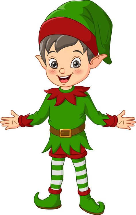 Christmas Present Vector, Elf Images, Elf Cartoon, Elf Clipart, Elf Drawings, Christmas Elf Costume, Xmas Elf, Christmas Yard Art, Christmas Props