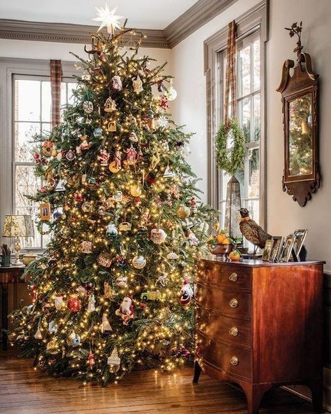 Countdown Instagram, Countdown Christmas, Christmas Tree Inspo, Cottage Christmas, Christmas Interiors, Traditional Christmas Tree, Christmas Tree Ideas, Beautiful Christmas Trees, Rustic Christmas Tree