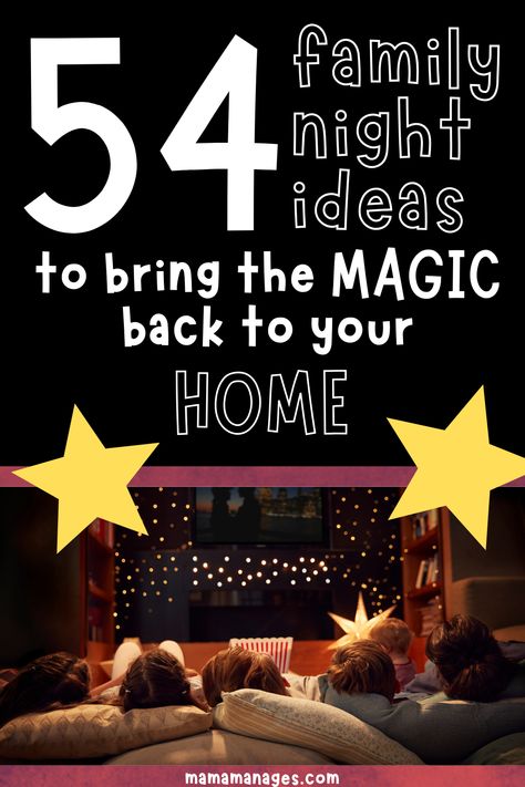 These family night ideas will bring the magic back to your home! If you've started feeling like no one is loving each other well, it's time to spice up your family nights and start putting them on the calendar. This list makes family bonding easy! Family Fun Nights At Home, Family Themed Nights, Cheap Family Night Ideas, Fun Family Time Ideas, Organisation, Family Fun Friday Ideas, Fun Ideas For Family Night, Weekly Family Night Ideas, Family Home Evening Ideas For Adults