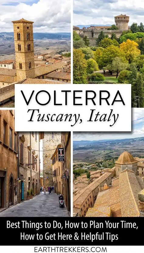 Best things to do in Volterra, Tuscany, Italy. Plus, where to eat, where to stay, and what else to do in the area (Sam Gimignano and Siena are nearby and easy to add on to a visit to Volterra). Earth Trekkers, Volterra Italy, Italy Places, 10 Days In Italy, Mediterranean Travel, Italy Honeymoon, Tuscany Travel, Siena Italy, Italy Itinerary