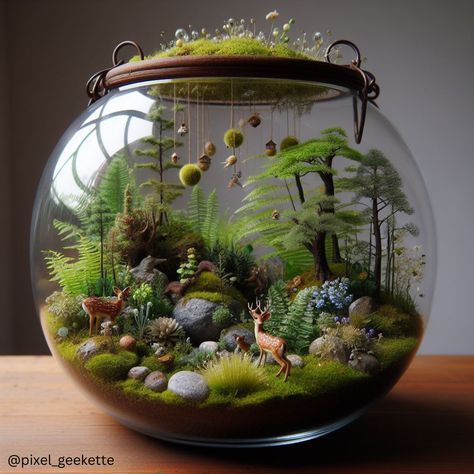 Step into a magical realm where the forest meets fantasy, all encased in this enchanting terrarium.
.
.
.
follow @pixel_geekette on instagram for more. Enclosed Ecosystem, Dry Terrarium, Fantasy Terrarium, Themed Terrarium, Forest Terrarium, Terrarium Scene, Closed Terrarium, Fairy Terrarium, Foam Sculpture