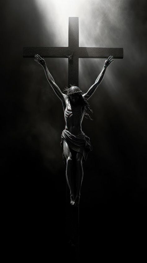 Jesus cross monochrome crucifix symbol. | premium image by rawpixel.com Jesus Wallpaper Black, Dark Background Images, Dark Jesus, Jesus Wallpaper Iphone, Background Jesus, Jesus Cross Wallpaper, Jesus Son, Jesus Son Of God, Image Of Jesus