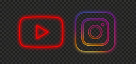 Social Media Png For Editing, You Tube Logo Png Hd, Youtube And Instagram Logo, Youtube Instagram Logo Png, Insta Logo Png, Instagram Logo Png Hd, Youtube Logo Png Hd, Creation Logo Png, Neon Logos