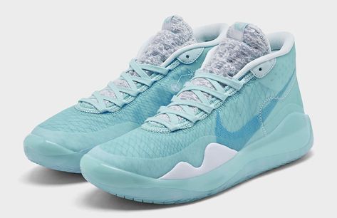 Nike KD 12 Blue Glaze For Sale - Kicks Collector Best Volleyball Shoes, Girls Basketball Shoes, Blue Basketball Shoes, Boys Basketball Shoes, Nike Kicks, Best Basketball Shoes, Pearl Shoes, Nike Kd, Basketball Girls