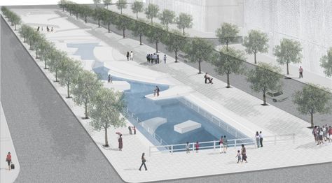 ChonGae Canal Restoration Project / Mikyoung Kim Design River Architecture, Waterscape Design, Waterfront Architecture, Water Architecture, Town Planning, Sustainable Landscaping, Park Design, Architecture Ideas, Landscape Design Plans