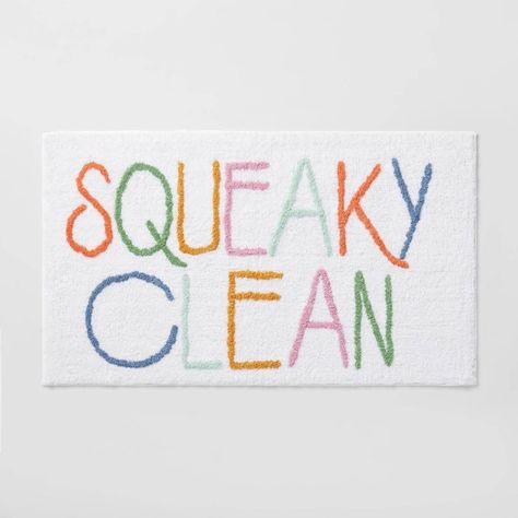 Squeaky Clean Kids' Bath Rug - Pillowfort™ - Shipt Fun Kids Bathroom Target, Fun Kids Bathroom Modern, Kids Bathroom Rug, Gender Neutral Kids Bathroom Ideas, Kids Bathroom Decor Shared Boy And Girl, Kids Bathroom Inspiration, Pillowfort Bathroom, Kids Bathroom Ideas Girl, Cute Bathroom Rugs