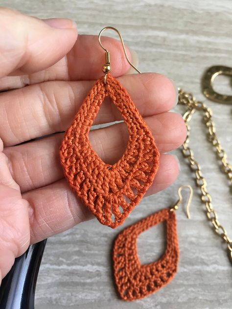 Crochet Earring Patterns from my #etsy shop: Instant download Crochet Pattern PDF Jewelry - Earring March 2022 Orange https://etsy.me/3Zzpvua #crochet #crochetpattern #pdf #instantdownload #crocheting #patterns Crochet Jewlery, Chic Crochet, Crochet Jewelry Patterns, Crochet Earrings Pattern, Diy Crochet Projects, Free Crochet Patterns, Earring Patterns, Crochet Accessories, Crochet Gifts