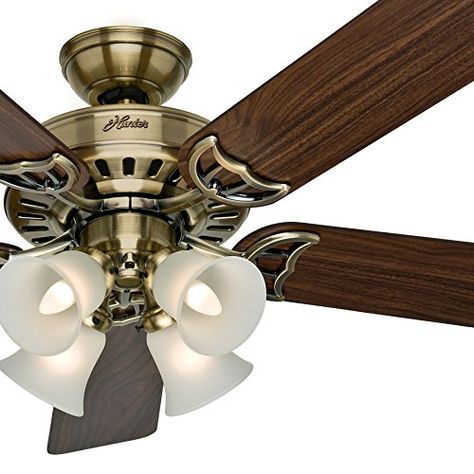 Ceiling Fan From Amazon *** Check out the image by visiting the link.Note:It is affiliate link to Amazon. Antique Ceiling Fans, Brass Ceiling Fan, Traditional Ceiling Fans, Hunter Ceiling Fans, Hunter Fans, Ceiling Fan Light Kit, Brass Ceiling, White Ceiling Fan, Ceiling Fan Light