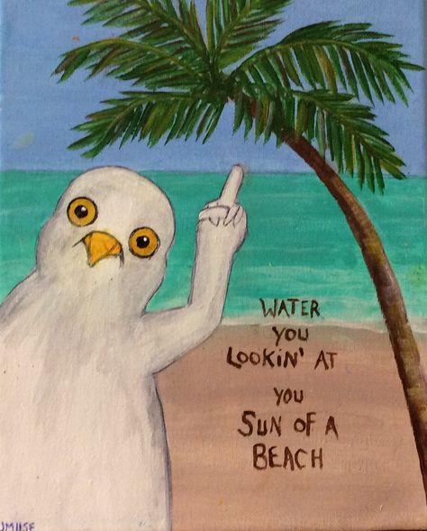 Cute Ocean Painting Easy, Cute Summer Painting Ideas, Painting Ideas Summer Vibes, Summer Theme Painting Ideas, Easy Paintings For Big Canvases, Easy Beachy Paintings On Canvas, Things To Paint Beachy, Cute Beachy Paintings, Beachy Art Ideas