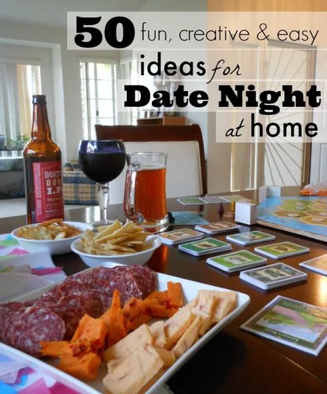 50 Fun & Creative at Home Date Night Ideas Perfect for Parents Creative Date Night Ideas, Ideas For Date Night, Date Night At Home, At Home Dates, Romantic Date Night Ideas, At Home Date, Creative Dates, Cute Date Ideas, Family Fun Night