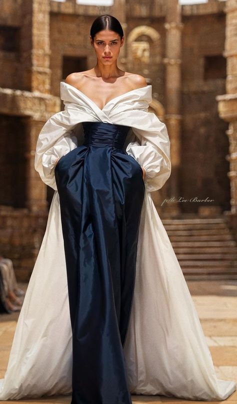 Moulage Dress, Saiid Kobeisy, Taffeta Dress, Pleated Bodice, White Gowns, Skirt With Pockets, Fashion Inspiration Design, Couture Gowns, Glam Dresses