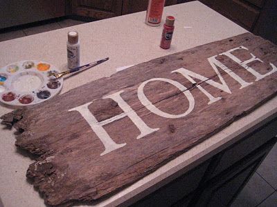 "Home" sign on old wood Repurposed Barnwood, Barn Board Crafts, Stencil Signs, Rusty Bucket, Barn Board Projects, Barnwood Ideas, Barnwood Projects, Old Wood Projects, Barn Wood Ideas