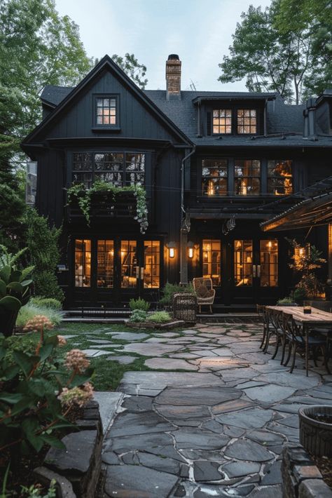 Barndominium Cottage, Cottagecore House Aesthetic, Dark Cottagecore Home, Moody Exterior, Victorian Naturalist, Cottagecore Homes, Cottagecore Houses, Dark Maximalism, Dark Cottagecore House