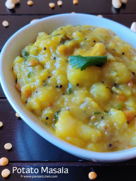 Potato Masala Recipe, Pineapple Curry Recipe, Poori Masala, Indian Sides, Potato Masala, Aloo Curry, Upma Recipe, Produce Recipes, Indian Veg Recipes