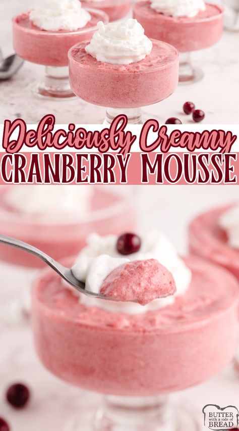 Cranberry Mousse Recipe, Jello And Whipped Cream, Cranberry Mousse, Cranberry Recipes Dessert, Fruit Treats, Cranberry Dessert, Cranberry Jelly, Jellied Cranberry Sauce, Jello Desserts