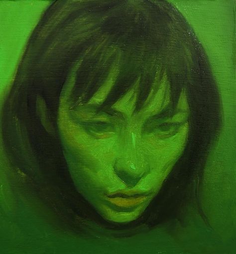 Monochromatic Portrait, Monochromatic Painting, Green Monochrome, Monochrome Painting, Green Artwork, Monochromatic Art, Green Paintings, Monochrome Art, Instagram Image