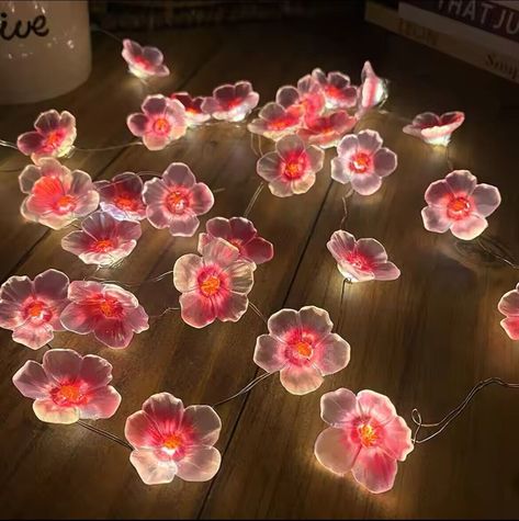 3M 30LEDS Cherry Blossom Fairy String Lights Pink Flower String Lamps Light Cherry Blossom Fairy, Outdoor Christmas Garland, Outdoor Christmas Wreaths, Christmas Decorations Garland, Christmas Decorations Wreaths, Floral Rosa, Light Pink Flowers, Led Fairy Lights, Cherry Blossom Flowers