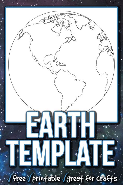 Text: Earth Template free printable great for crafts with image of printed pdf of world globe 3d Globe Template Free Printable, Globe Template Free Printable, Earth Template Free Printable, Paper Globe Template Free Printable, Earth Template, Map Coloring Pages, Earth For Kids, World Map Coloring Page, Free Printable World Map