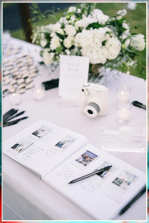 Looking for unique wedding guest book ideas to cherish your special day forever? Check out these 9 creative options to capture memories and create a keepsake that you'll treasure for years to come. From fingerprint trees to polaroid albums, find the perfect guest book idea to suit your style and make your wedding day even more memorable. Wedding Welcome Table, Wedding Guest Book Ideas, Polaroid Wedding, Wedding Ideas On A Budget, Guest Book Ideas, Polaroid Guest Book, Invites Wedding, Dream Wedding Decorations, Idea Wedding