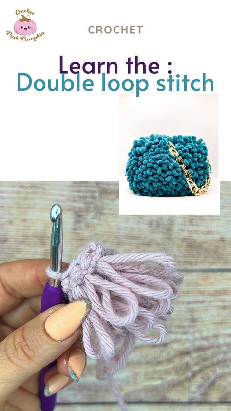 Loopy Crochet Stitch, Loop Crochet Stitch, Crochet Loop Stitch, Loop Stitch Crochet, Crochet Puppets, Pumpkin Learning, Loop Stitch, Loop Knitting, Beanie Knitting Patterns Free