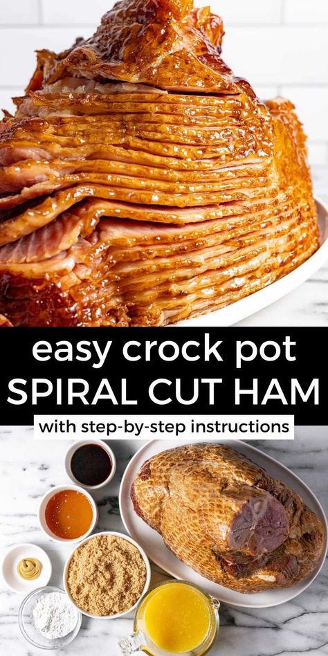 Quick & Easy Crock Pot Ham Ham Christmas Dinner, Crockpot Spiral Ham, Ham Christmas, Crock Pot Ham, Ham Recipes Crockpot, Slow Cooker Ham Recipes, Spiced Honey, Chicken Receipes, Crockpot Ham