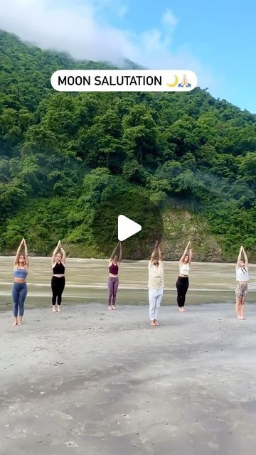 Chandra Namaskar, Sun Salutation Sequence, Yoga Education, Yoga Flow Sequence, About Moon, Yoga Themes, Mindful Breathing, Yoga Daily, Yoga Vinyasa