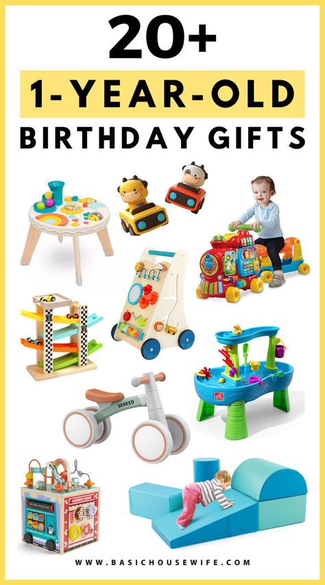 20+ UNIQUE GIFT IDEAS FOR ONE YEAR OLDS Gifts For Babies 1st Birthday, Best Gift For One Year Old, Baby Boy First Birthday Gifts, Best Gifts For First Birthday, 1 Year Birthday Gifts Boy, First Birthday Toys, Gift Ideas For First Birthday, Unique 1st Birthday Gifts, What To Get A One Year Old For Birthday