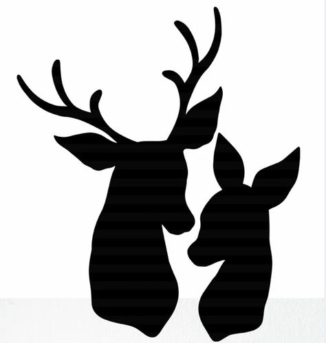 Deer And Doe, Buck And Doe, Deer Silhouette, Silhouette Stencil, Deer Head, Cricut Tutorials, Cricut Creations, Cricut Projects Vinyl, Christmas Deer