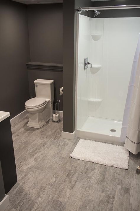 Visit the blog to discover more basement bathroom ideas! #basement #bathroom #bathroomideas #basementbathroom #basementbathroomideas Basement Bathroom Shower Stall, Finished Basement Bathroom Ideas, Basement Bathrooms Remodel, Adding Bathroom To Basement, Basement Bathroom Flooring Ideas, Basement Bathroom Shower Ideas, Basement Stand Up Shower Ideas, Basement Shower Ideas Small Spaces, Adding A Bathroom In Basement